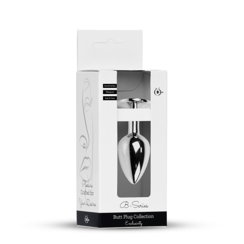 B-Series Jewellery Silver Plug Red - Анальная пробка с кристаллом, 7х2.7 см (красный)