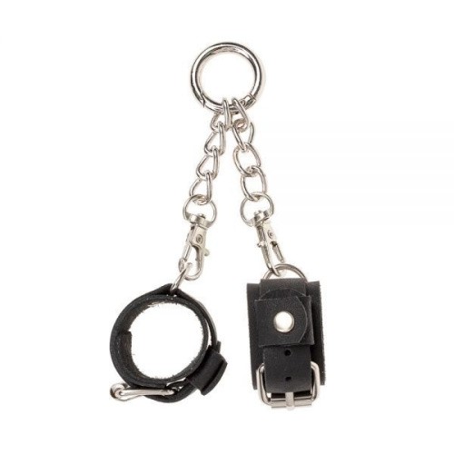 sLash Handcuffs Smooth Black - брелок в форме наручников (чёрный)