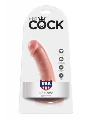 Фаллоимитатор на присоске King Cock 6, 14х4,1 см