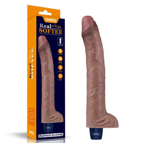 Реалистичный вибратор LoveToy Real Softee Rechargeable Silicone Vibrating Dildo 11", 27 см