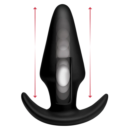 Kinetic Thumping 7X Large Anal Plug - Анальна пробка з поштовховими рухами, 13.3х4,8 см (чорний) - купити в Києві, Україні