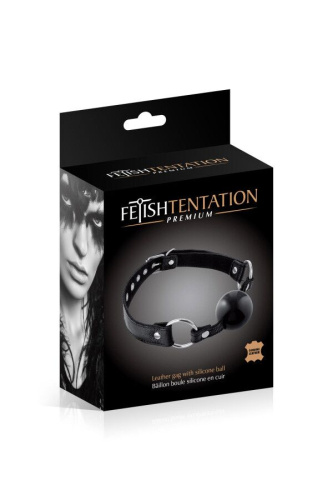 Кляп Fetish Tentation Premium Leather Gag With Silicone Ball
