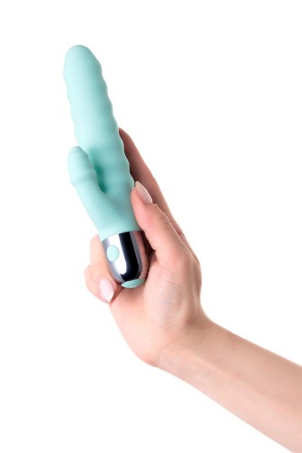 Toyfa - Relief vibrator with clitoral stimulation Flovetta Flax - Вибратор, 17.5 см (мята)