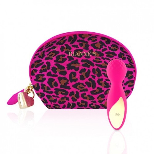 Rianne S - Lovely Leopard Mini Wand мини-вибромассажер,  12х3.5 см (розовый)