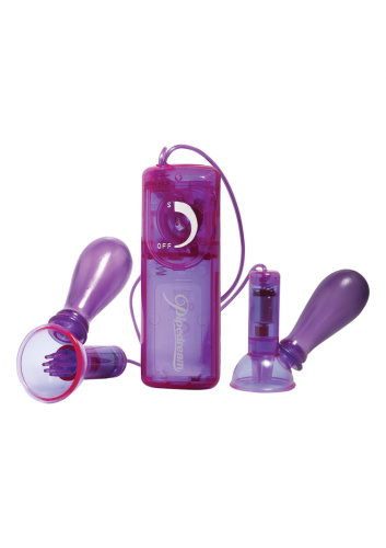 Pipedream Vibrating Nipple Pumps - Вибро-помпа для сосков 2.5х2.5см (фиолетовый)