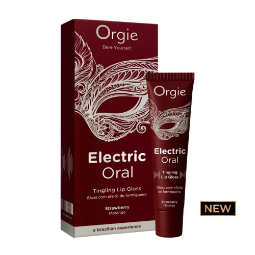 Виброблеск для губ Orgie Electric Oral Lips Gloss Strawberry, 10 мл (клубника)