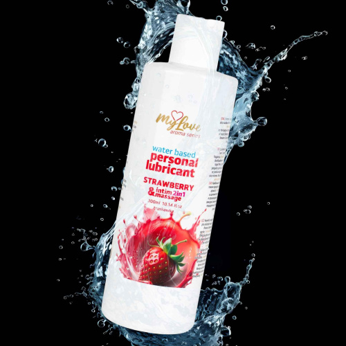 2в1 лубрикант и массажный гель - MyLove Aroma Series Intim&Massage Strawberry, 300 мл