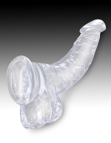 Pipedream King Cock 7.5 In Cock w Balls - Реалистичный фалоимитатор на присоске, 17.1х3.8 см, (прозрачный)