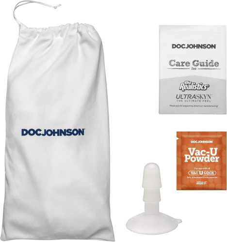 Кончающий фаллоимитатор Doc Johnson The Realistic Cock ULTRASKYN Squirting 9,5 Inch, 21,6 см