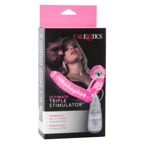 CalExotic Ultimate Triple Stimulator - насадка для двойного проникновения, 13х3 см (розовый)