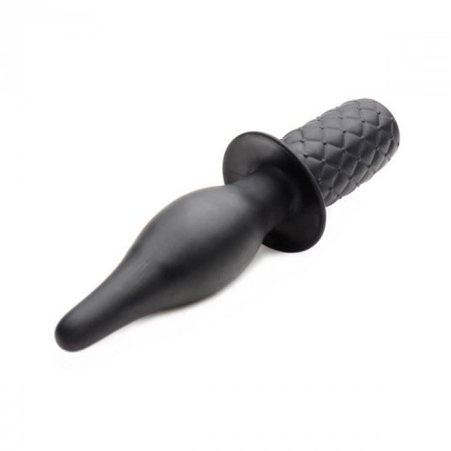 Ass Thumpers The Drop 10x Silicone Vibrating Thruster - анальный вибратор с рукояткой, 19.7 см (черный)