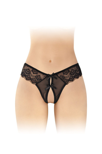 Трусики с открытым доступом Fashion Secret Alicia, One Size черные