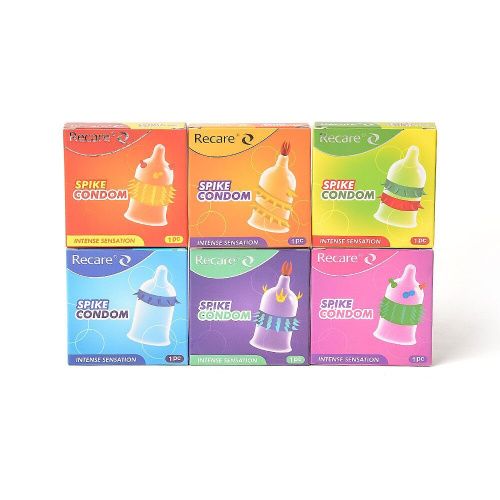 Насадка на член Recare Spike Condom Purple (с усиками и рядами шипов)