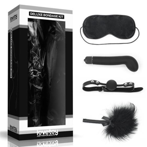 Набір БДСМ LoveToy Deluxe Bondage Kit (маска, вібратор, кляп, пір'їнка)