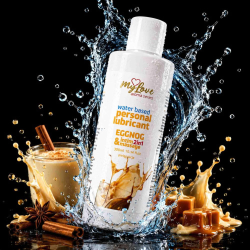 2в1 лубрикант и массажный гель - MyLove Aroma Series Intim&Massage Eggnog, 300 мл