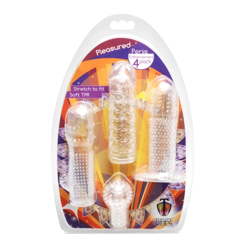 Trinity Vibes Penis Sleeve 4 Pack - Набор насадок, 4 шт (прозрачный)