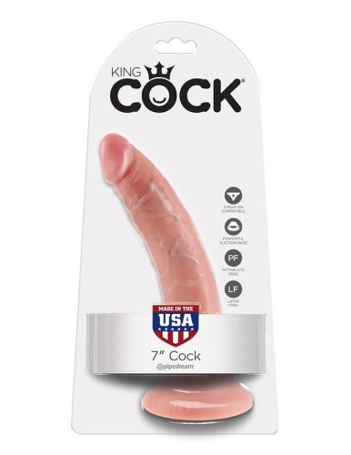 Pipedream King Cock 7 - Фаллоимитатор на присоске, 18х4 см (коричневый)