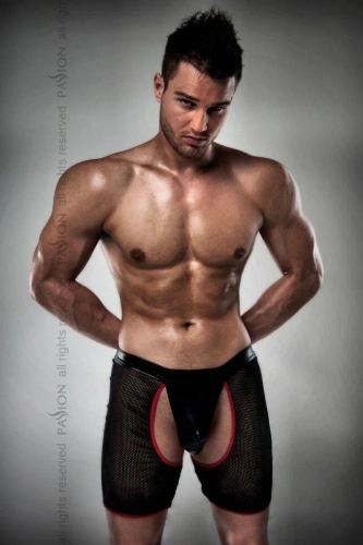 Passion 012 Thong - Чоловічі трусики-шорти, XXL/XXXL (чорний) - купити в Києві, Україні