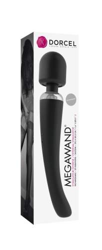 Dorcel Megawand Gold мощный перезаряжаемый вибромассажер 160 режимов, 29.5х5.5 см (чёрный)