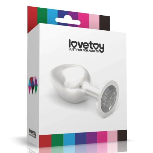 LoveToy - Rosebud Classic Metal Plug - Металлическая анальная пробка с кристаллом, L (прозрачный)