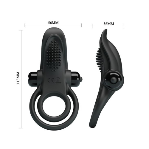 Pretty Love Vibro Penis Ring Black – Эрекционное кольцо, 11,3х5,6 см (черный)