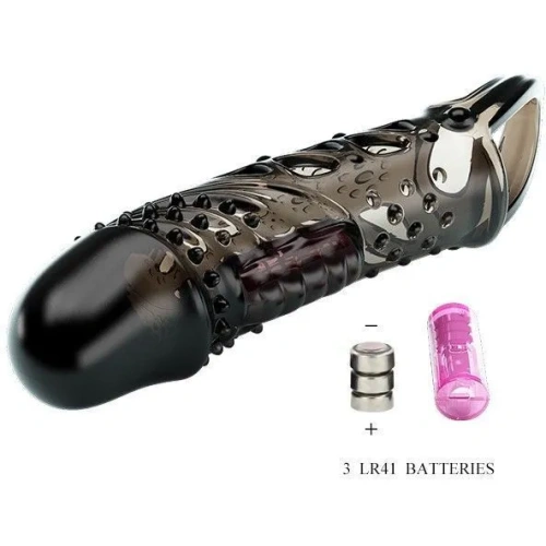 Pretty Love Cecelia Vibro Penis Sleeve Black - Насадка на пенис, 18,5 см (черный)