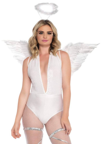 Leg Avenue-Angel Accessory Kit White - Чорні крила ангела - купити в Києві, Україні