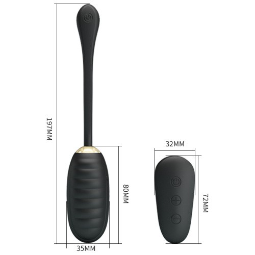 Pretty Love Doreen Remote Control Egg - Виброяйцо, 19,7 см (черный)