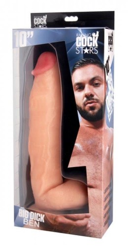 Raging Cockstars Big Dick Ben 10 Inch Realistic Dildo - большой реалистичный фаллоимитатор, 24,7х6,35 см