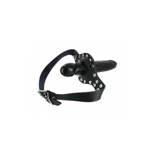 Strict Leather Ride Me Mouth Gag - кляп-фалос зі страпоном, 12х4 см (чорний) - купити в Києві, Україні