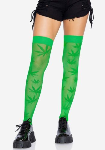 Чулки с рисунком Leg Avenue 420 Net thigh highs, One Size