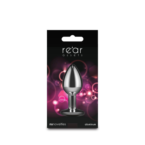 Анальная пробка NS Novelties Rear Assets - Silver/Pink Gem, S