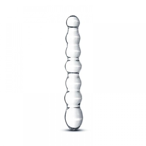 Gildo Glass Dildo No. 19 - стеклянный дилдо в виде бусин, 17х3.3 см (прозрачный)