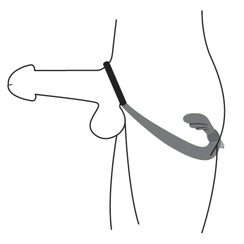 Prostatic Play Cock Ring Vibrating Prostate вибростимулятор простаты с эрекционным кольцом, 12.7 см (чёрный)