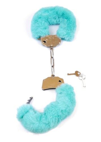 Fetish Boss Series Furry Cuffs - Наручники з хутром (блакитні) - купити в Києві, Україні