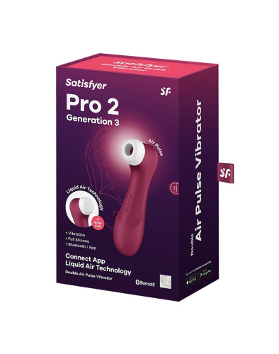 Satisfyer Pro 2 Generation 3 with Liquid Air Connect App Wine Red - Вакуумный клиторальный стимулятор 3 поколения