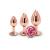 Набор анальных пробок NS Novelties Rear Assets - Trainer Kit - Rose Gold