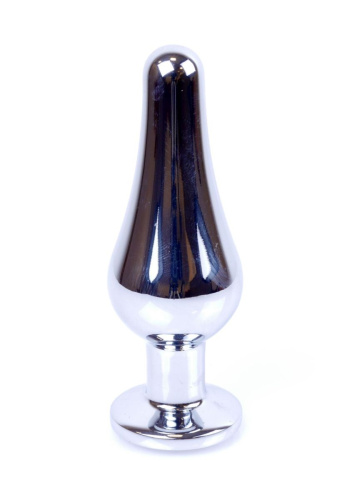 Boss Jewellery Silver Butt Plug Black - Анальна пробка з кристалом, 9,3х3 см (чорний) - купити в Києві, Україні