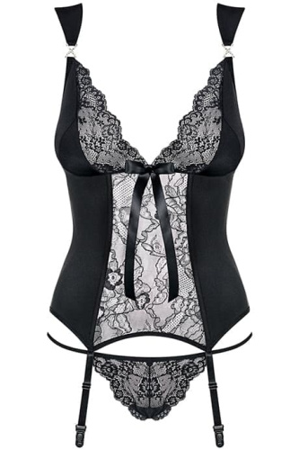 Сексуальный корсет с кружевом Obsessive Charmea (L/XL)