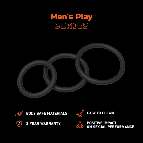 Эрекционные кольца Men's Play Set Cock Rings B7, 3 шт