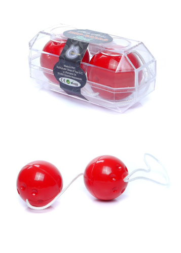 Duo-Balls Red - Вагинальные шарики, 3,5 см (красный)