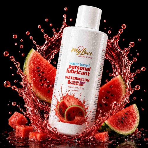 2в1 лубрикант и массажный гель - MyLove Aroma Series Intim&Massage Watermelon, 300 мл
