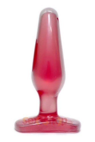 Doc Johnson Crystal Jellies Small Butt Plug - Анальная пробка малая, 11х2 см (розовый)