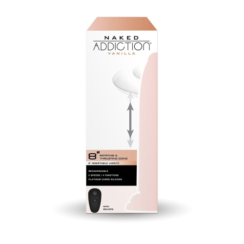 Фаллоимитатор с ротацией и пульсацией Naked ADDICTION 8″, 20,3 см