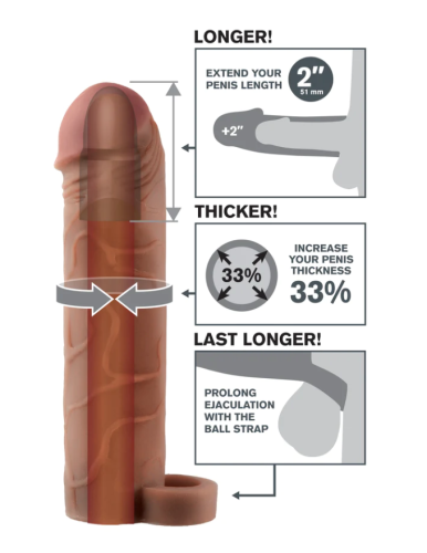 Pipedream Perfect 2" Extension with Ball Strap - удлиняющая насадка, +5 см (коричневый)