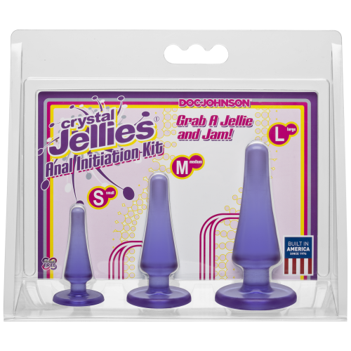 Doc Johnson Crystal Jellies Anal - Purple - набор анальных пробок, диаметр от 2 см до 4 см (фиолетовый)