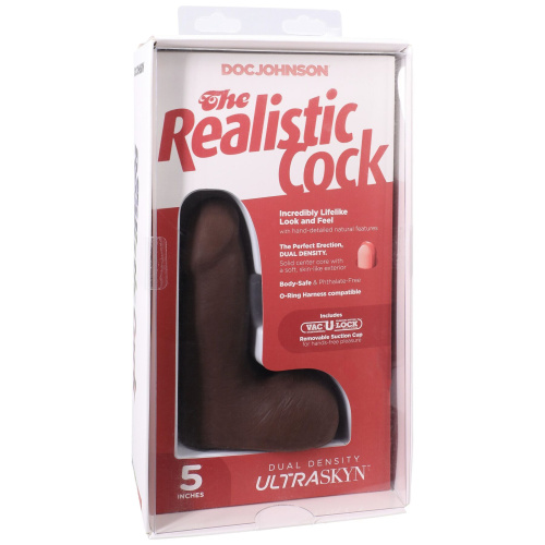 Фаллоимитатор Doc Johnson The Realistic Cock ULTRASKYN 5 Inch with Balls, 13,3 см