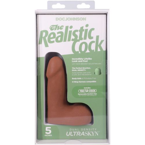 Фаллоимитатор Doc Johnson The Realistic Cock ULTRASKYN 5 Inch with Balls, 13,3 см
