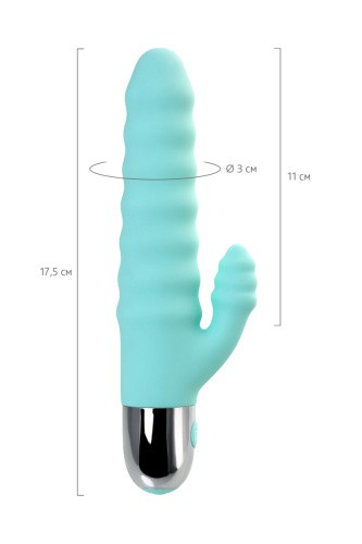 Toyfa - Relief vibrator with clitoral stimulation Flovetta Flax - Вибратор, 17.5 см (мята)