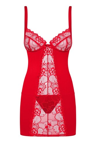 Эротическая сорочка Obsessive Heartina chemise (L/XL)